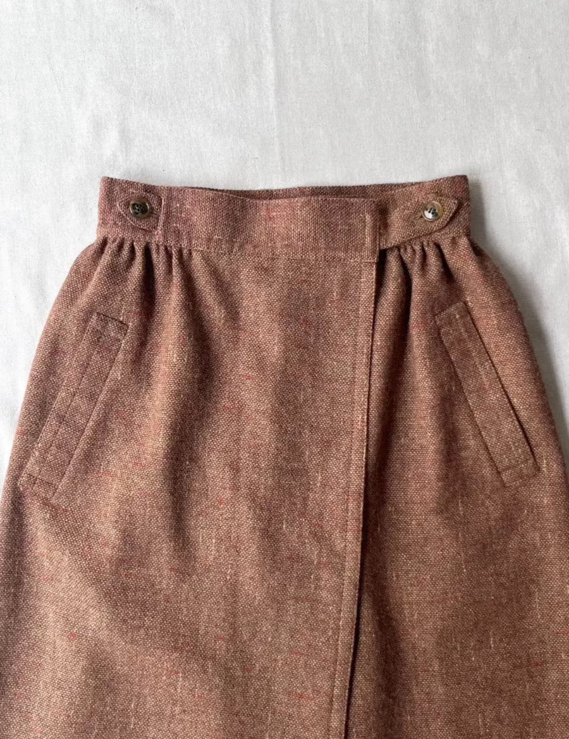 Issey Miyake 1970s Wool Tweed Wrap Skirt