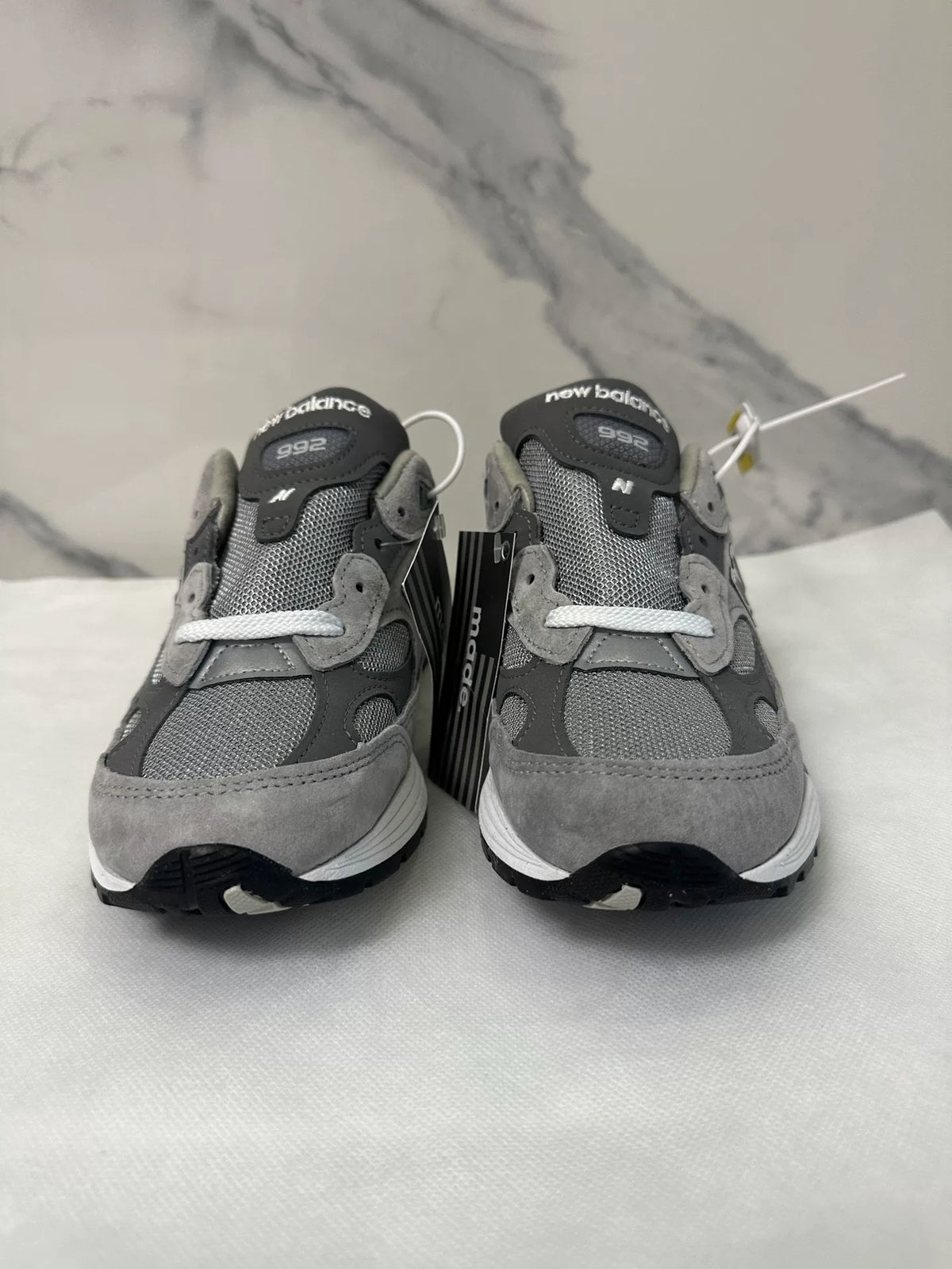 New Balance 992 M992GR Grey Suede Mesh Sneakers