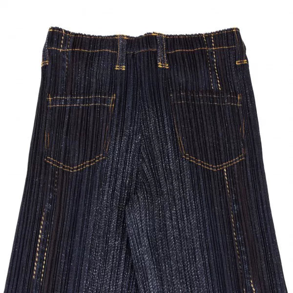 Issey Miyake Vintage Patterned Denim Pleated Pants