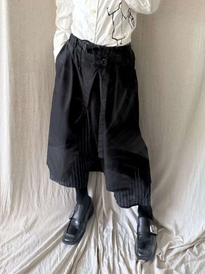 Yohji Yamamoto Pour Homme Blue Stripe Layered Kendo Trousers