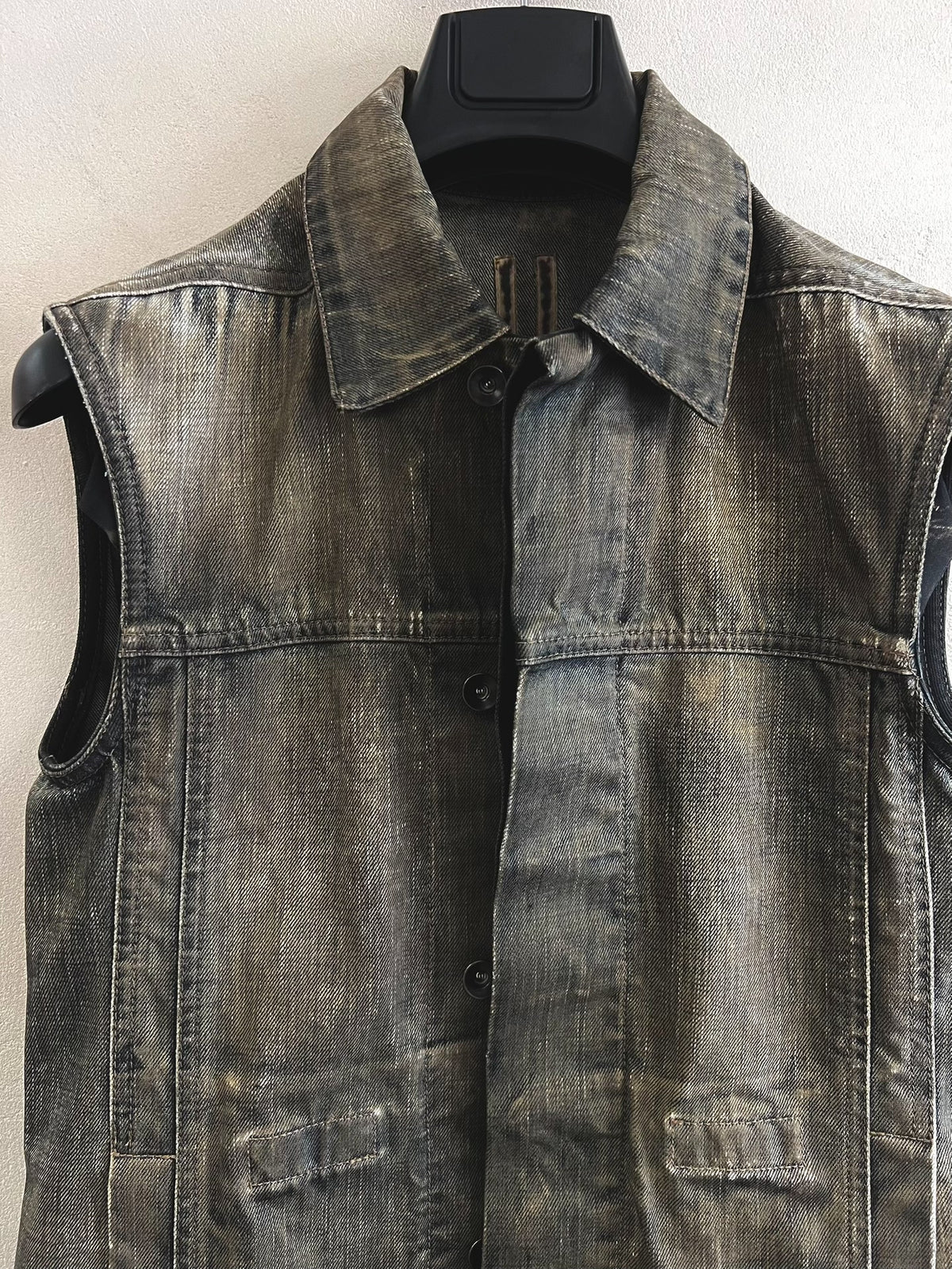 Rick Owens Distressed Denim Vest