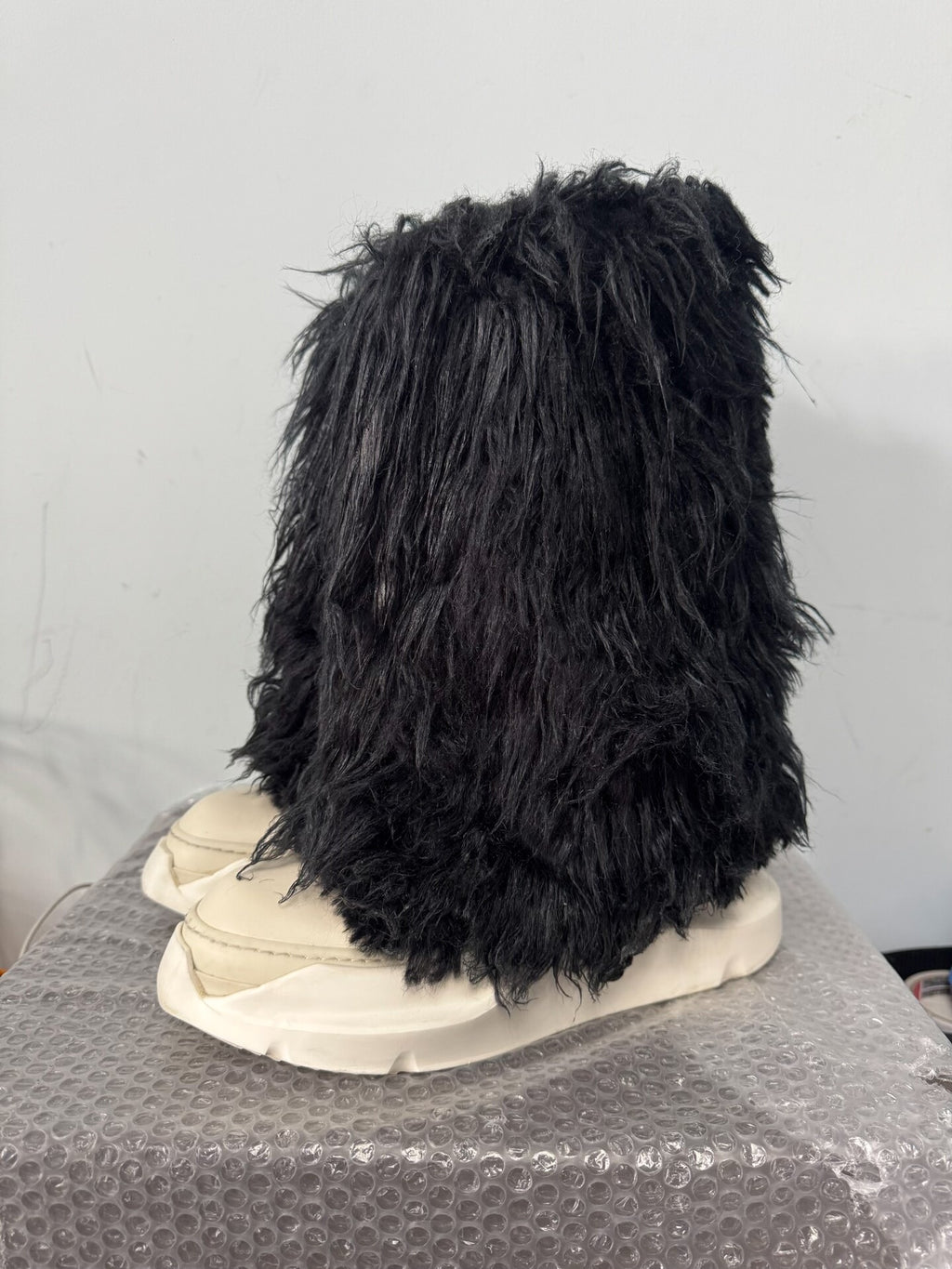 Rick Owens Platform Fuzzy 22FW elephant leg boots