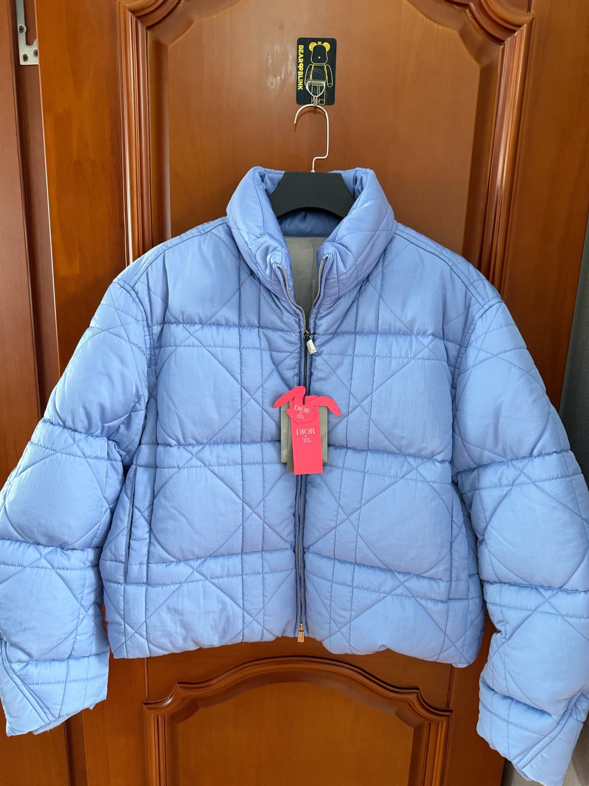 Dior × ERL Blue Diamond Pattern Down Jacket