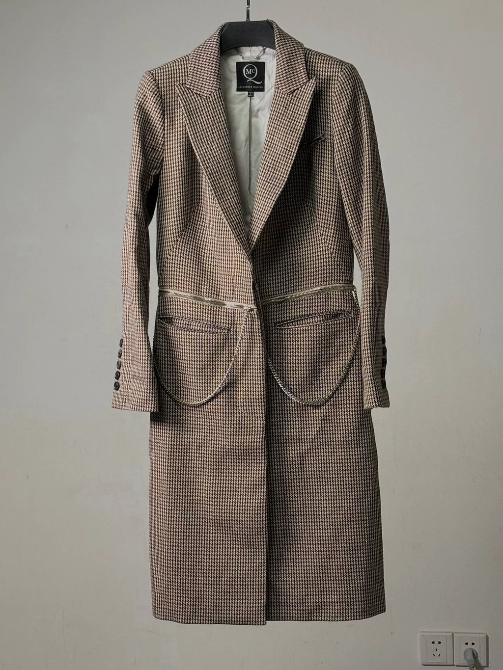 Alexander McQueen | F/W12 Houndstooth Wool Zip Coat