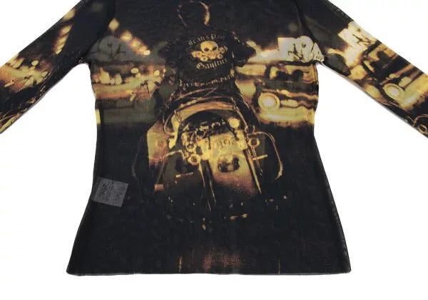 Jean Paul Gaultier Vintage Black Portrait Mesh Top