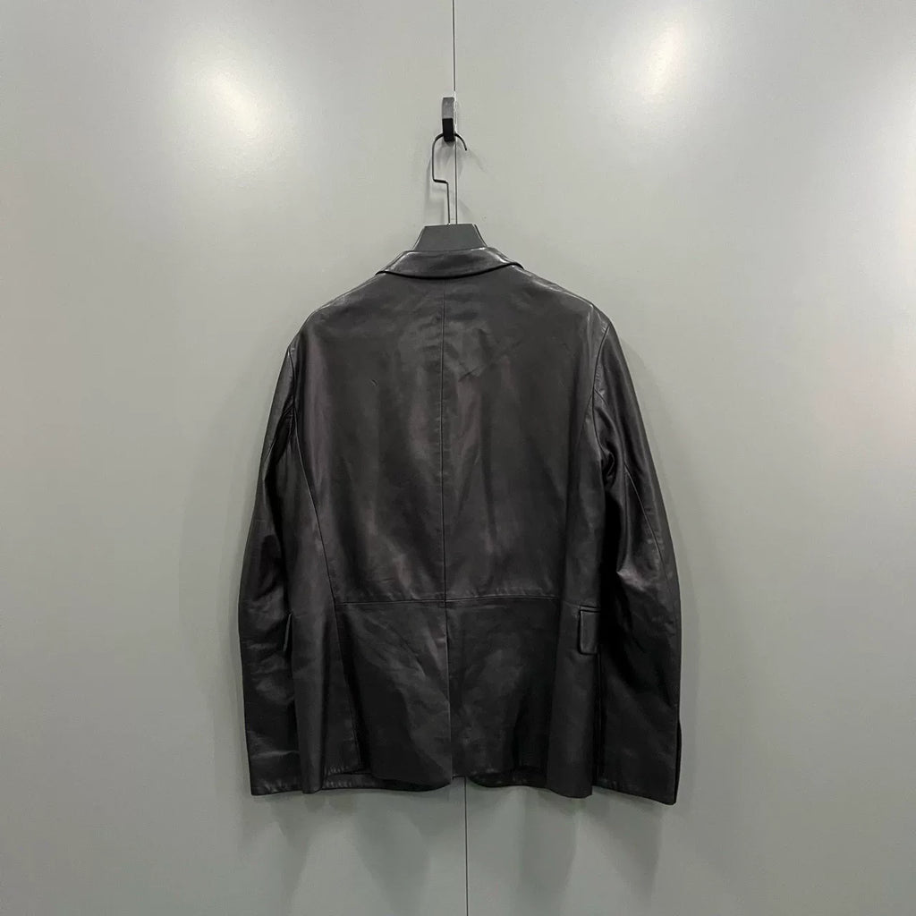 Prada Black Leather Blazer