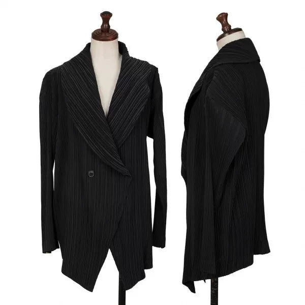 Issey Miyake 1990s Tuxedo Collar Pleated Jacket