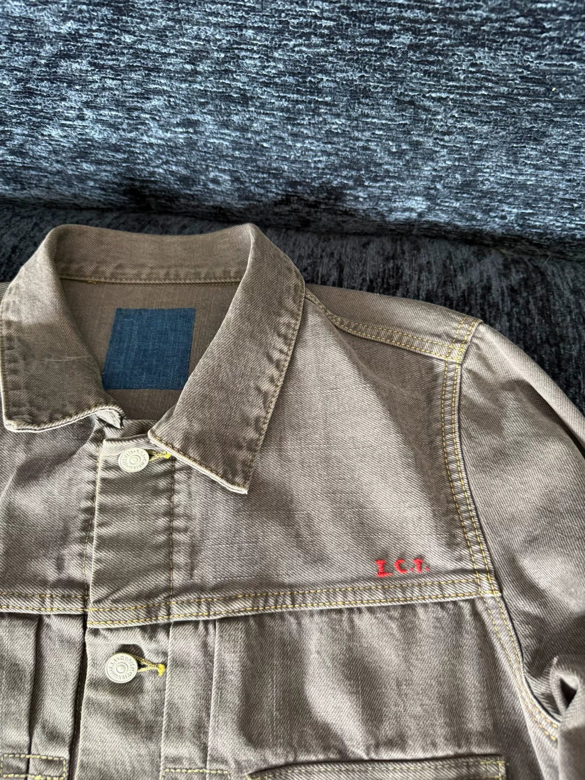 visvim AW18 FIL ICT 101 Jacket Damaged Black Flag Denim Washed Jacket
