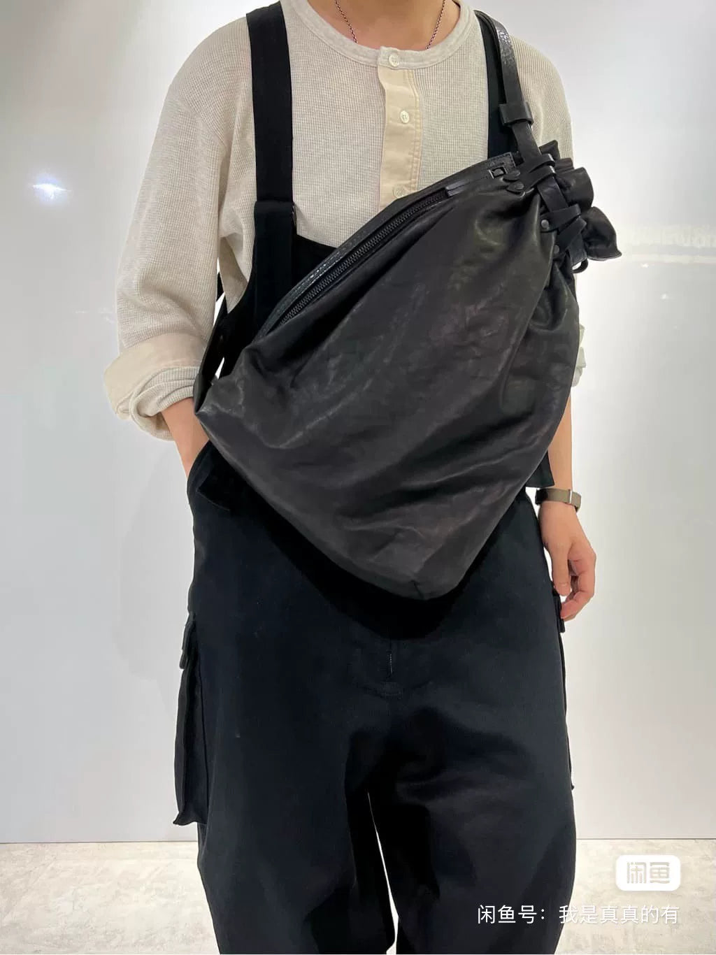 Yohji Yamamoto Drawstring Pocket Crossbody Bag