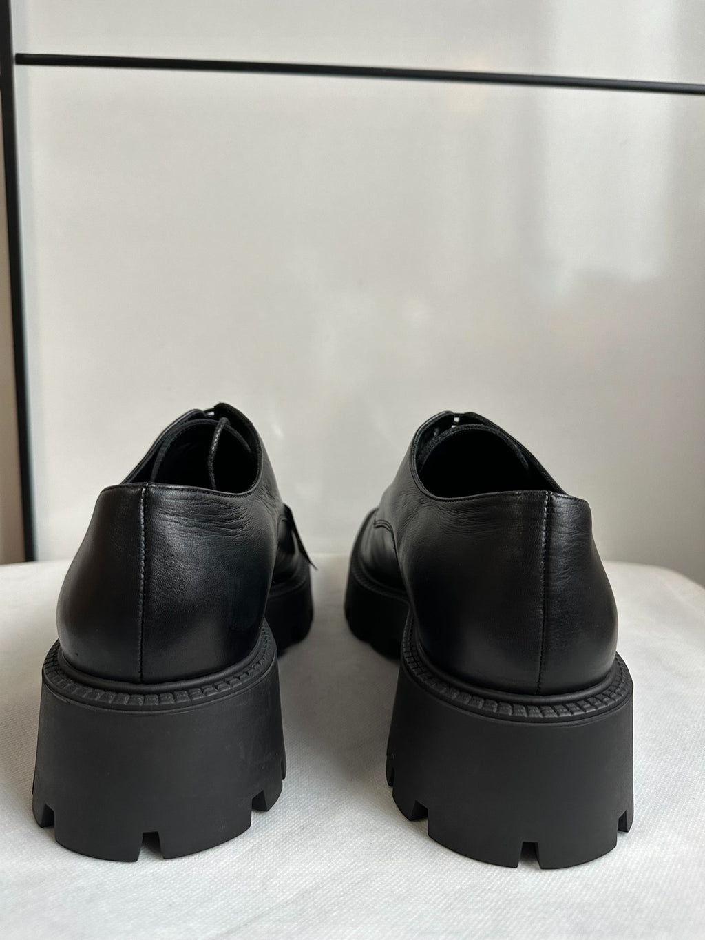 Balenciaga Black Platform Derby Shoes