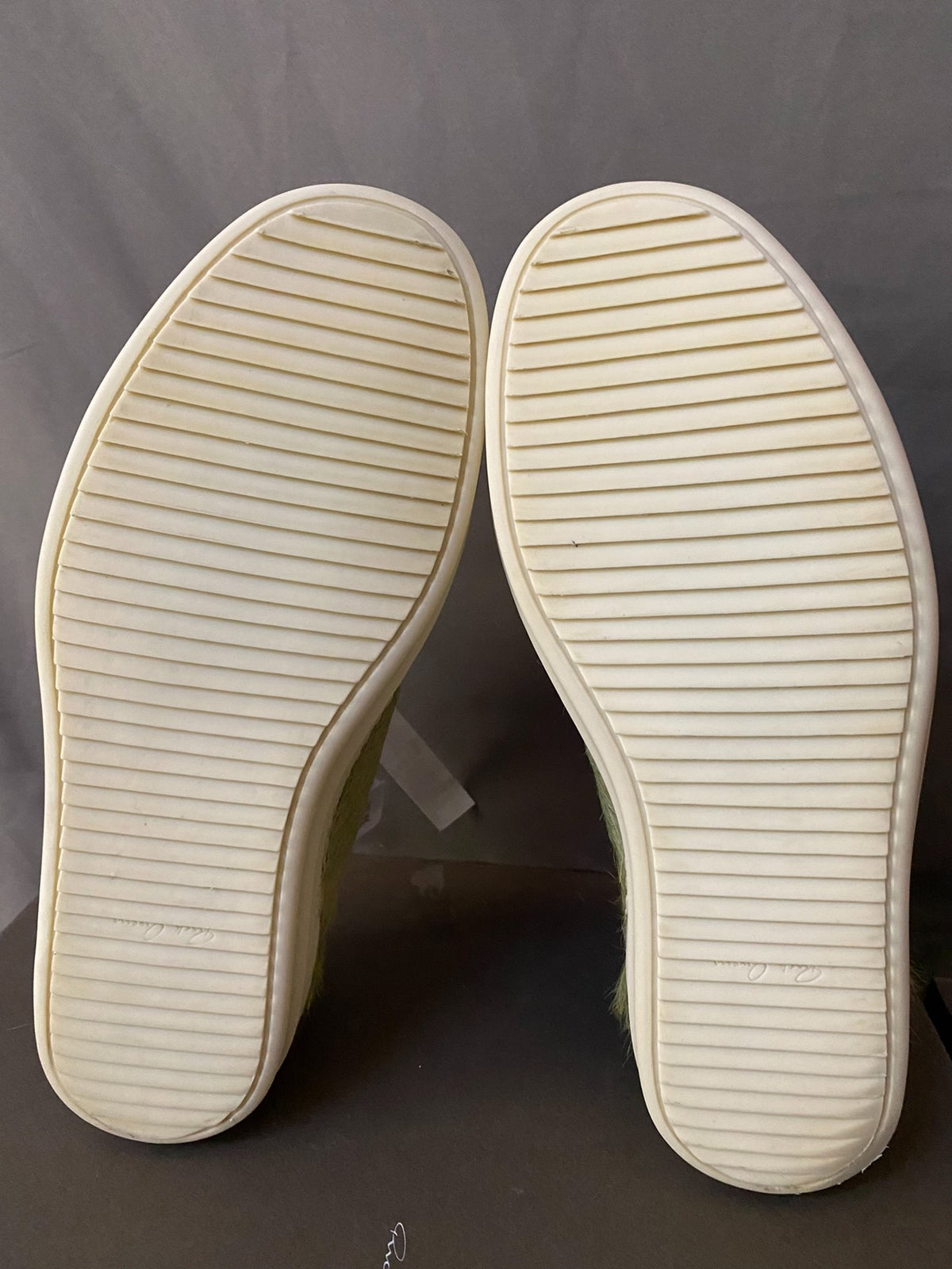 Rick Owens mainline green horsehair sneakers