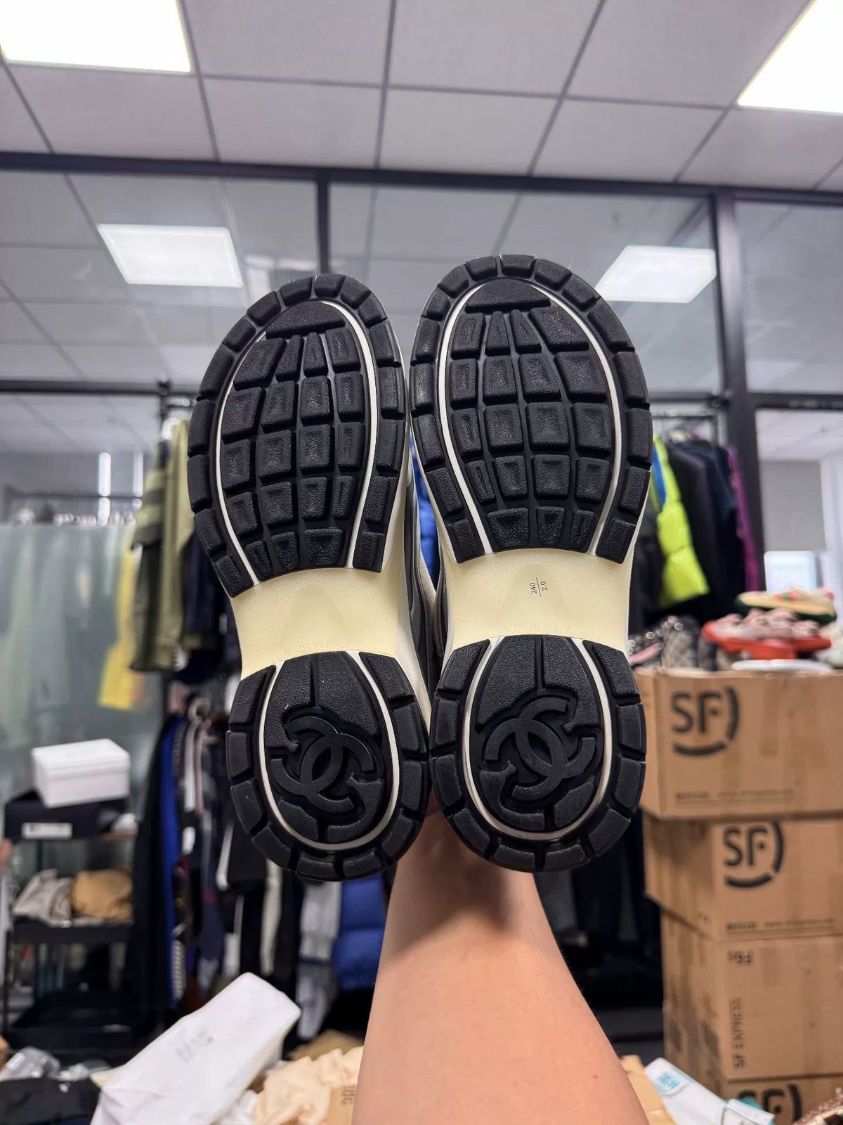 Chanel Silver German Army Trainers