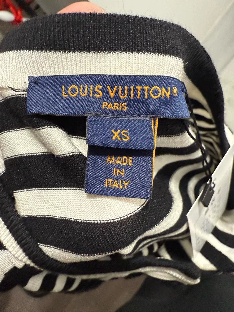 Louis Vuitton Gold Logo Wool Cardigan