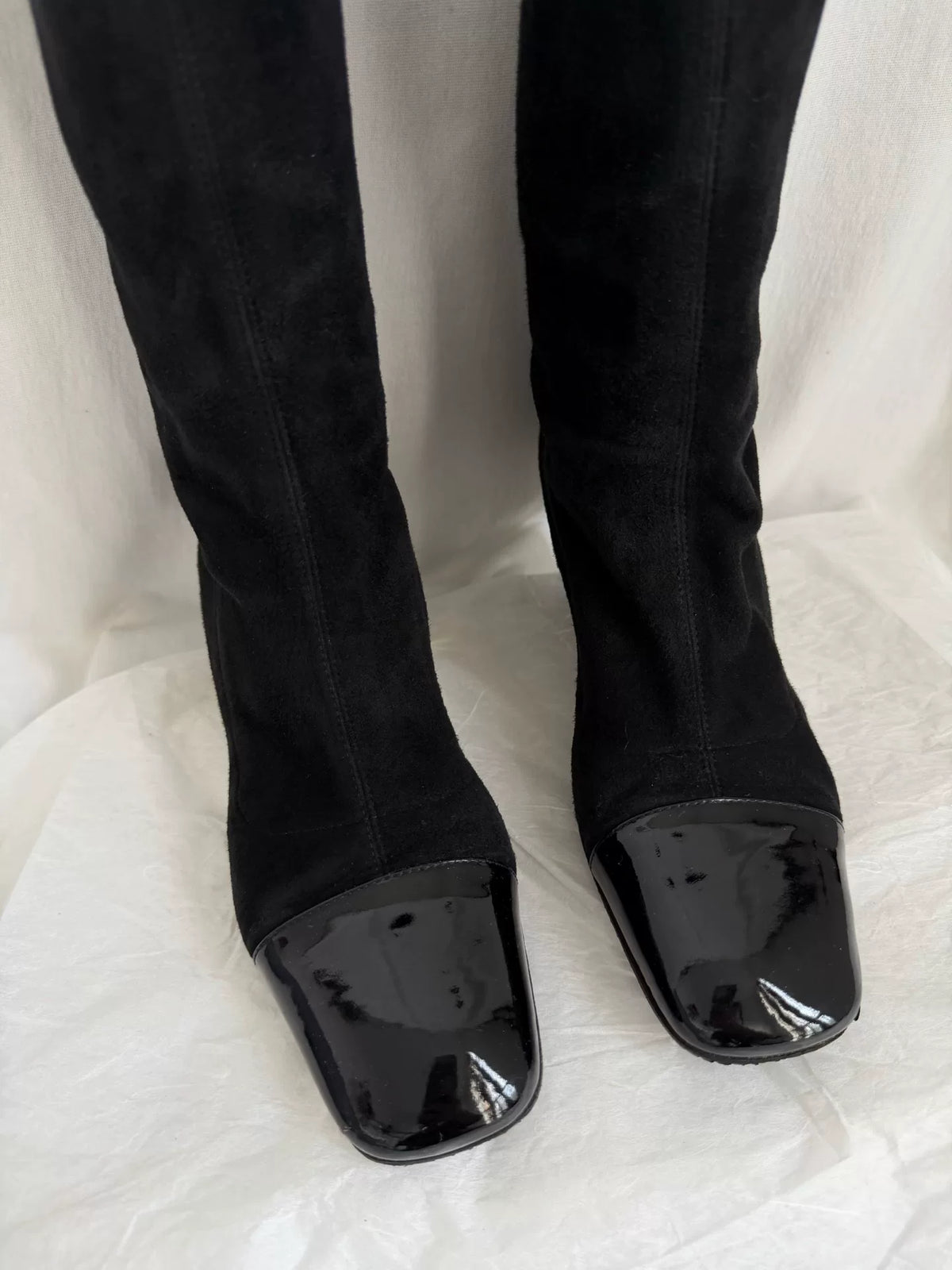 Chanel vintage stretch mid-calf boots