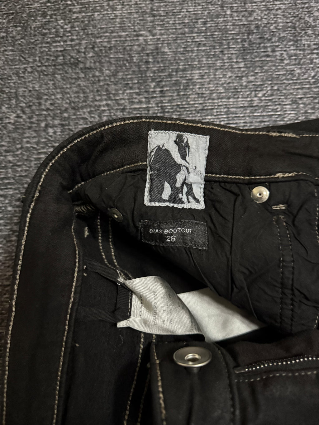 Rick Owens 23fw bias bootcut ribbed trousers