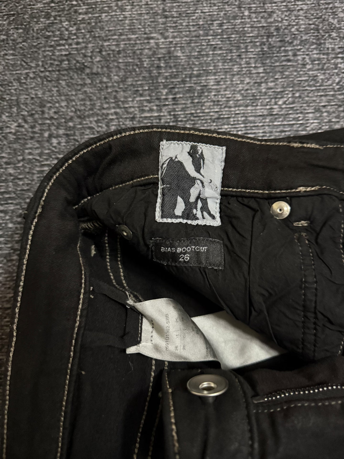 Rick Owens 23fw bias bootcut ribbed trousers