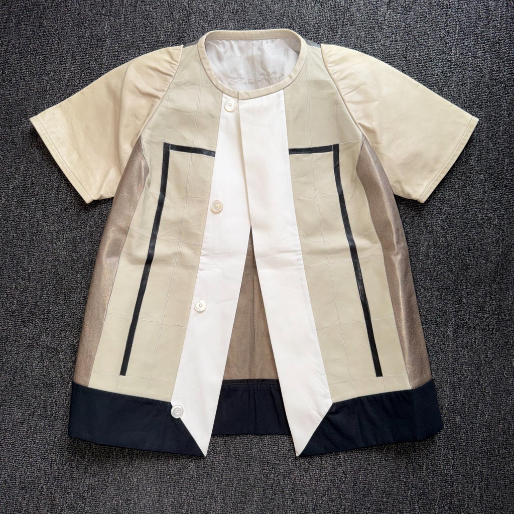 Rick Owens 12SS Leather Button T-Shirt Jacket
