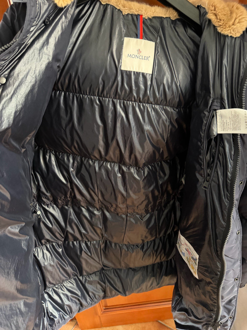 Moncler Black Blue Down Coat