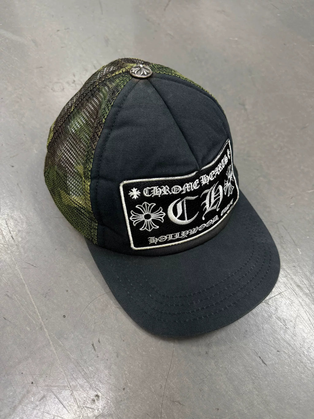 Chrome Hearts black camouflage Sanskrit baseball cap