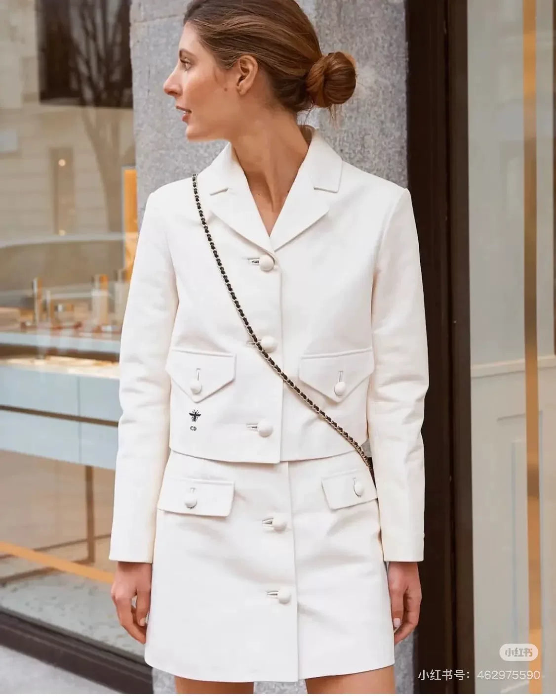 Dior Off-White Honeybee Embroidered Cowhide Jacket