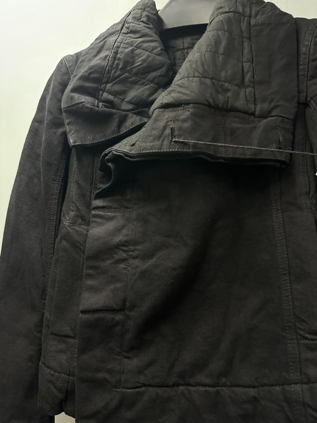 Rick Owens biker leather padded coat