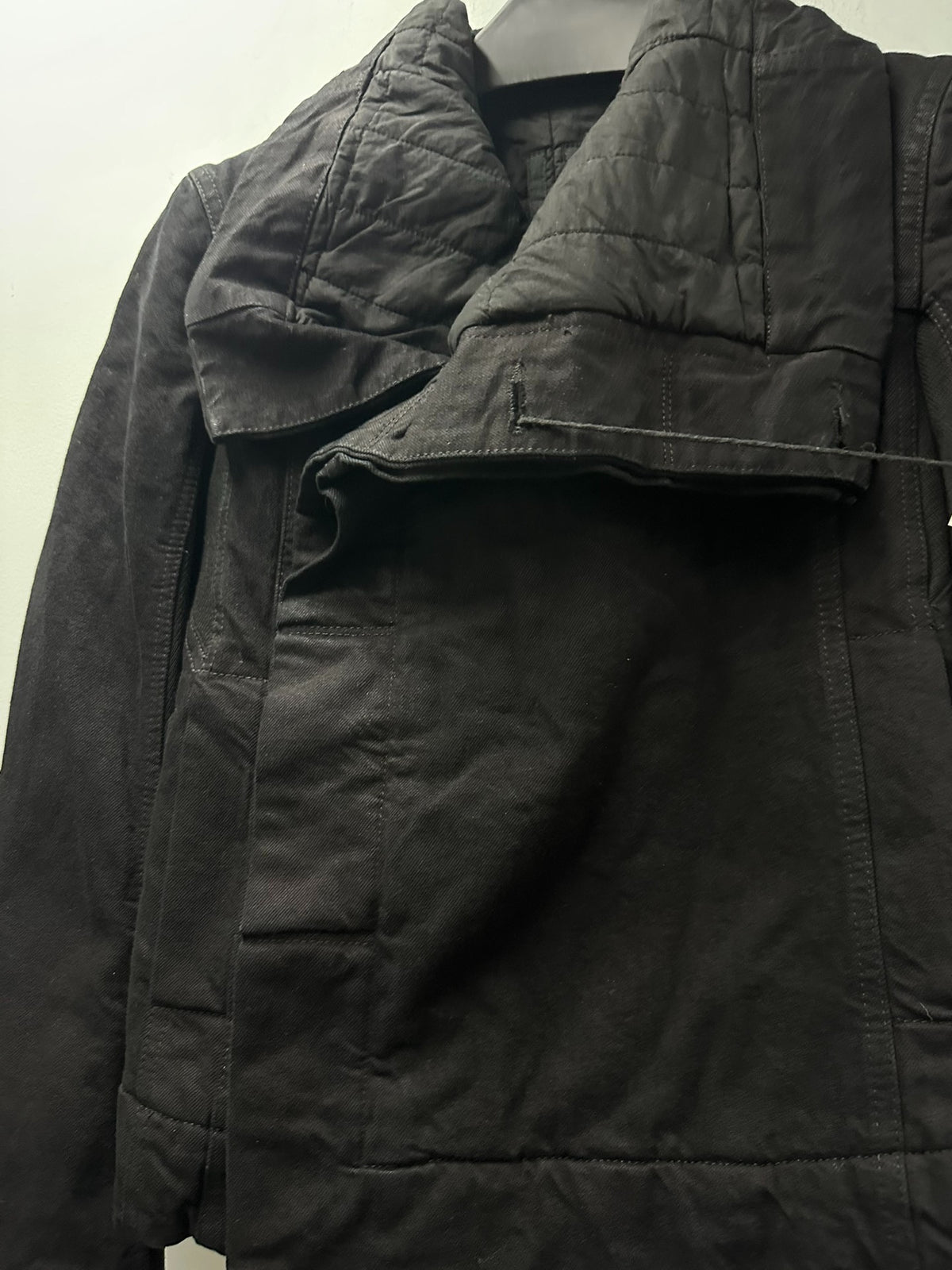 Rick Owens biker leather padded coat