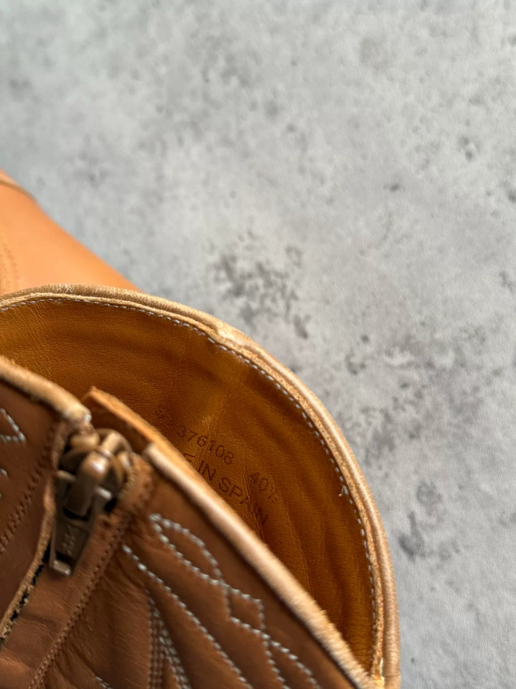 Saint Laurent Paris SS15 Caramel Brown Lightning Embroidered Boots by Hedi Slimane
