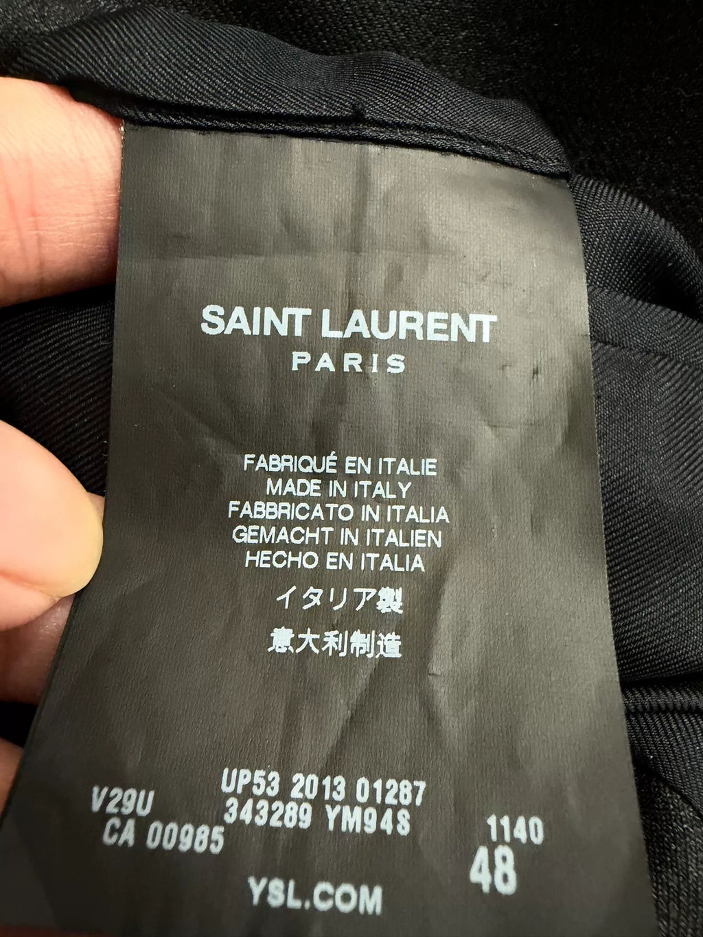 Saint Laurent Paris SS14 Cut-Out Back Leather Strap Wool Blazer by Hedi Slimane