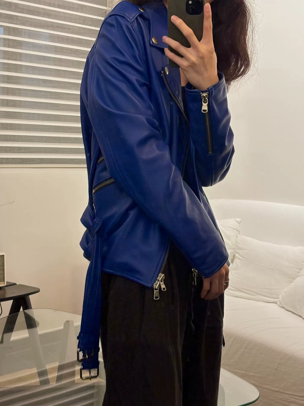 Jean Paul Gaultier | Klein Blue Biker Leather Jacket