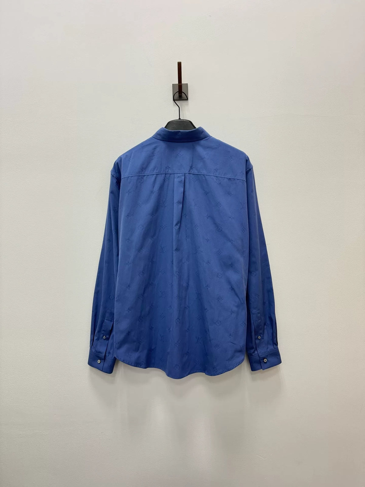 Louis Vuitton FW26 Blue Monogram Embroidered Long Sleeve Shirt