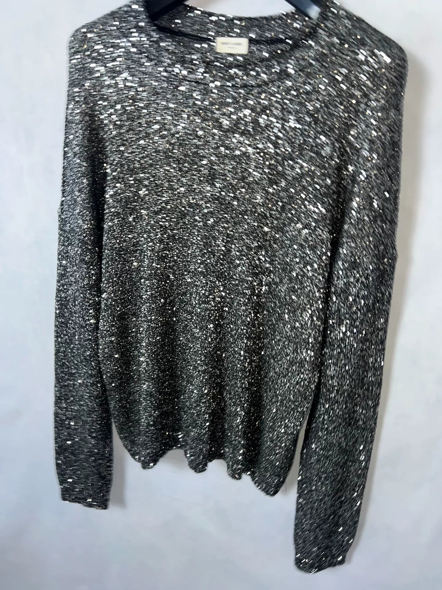 Saint Laurent Paris 19SS Runway Silver Knitwear Sweater
