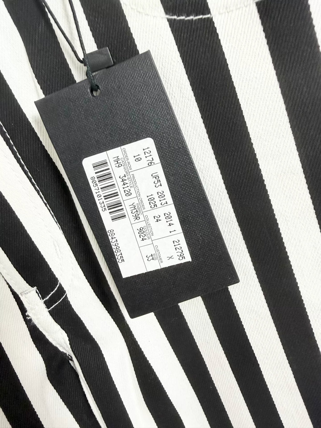 Saint Laurent Slp14ssd02 Black White Striped Jeans