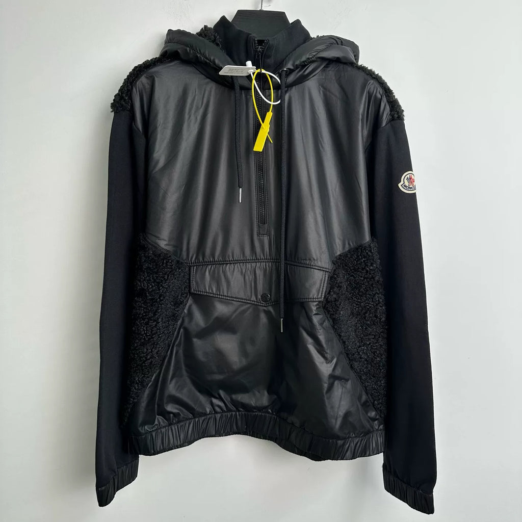 Moncler Black Hooded Drawstring Down Jacket