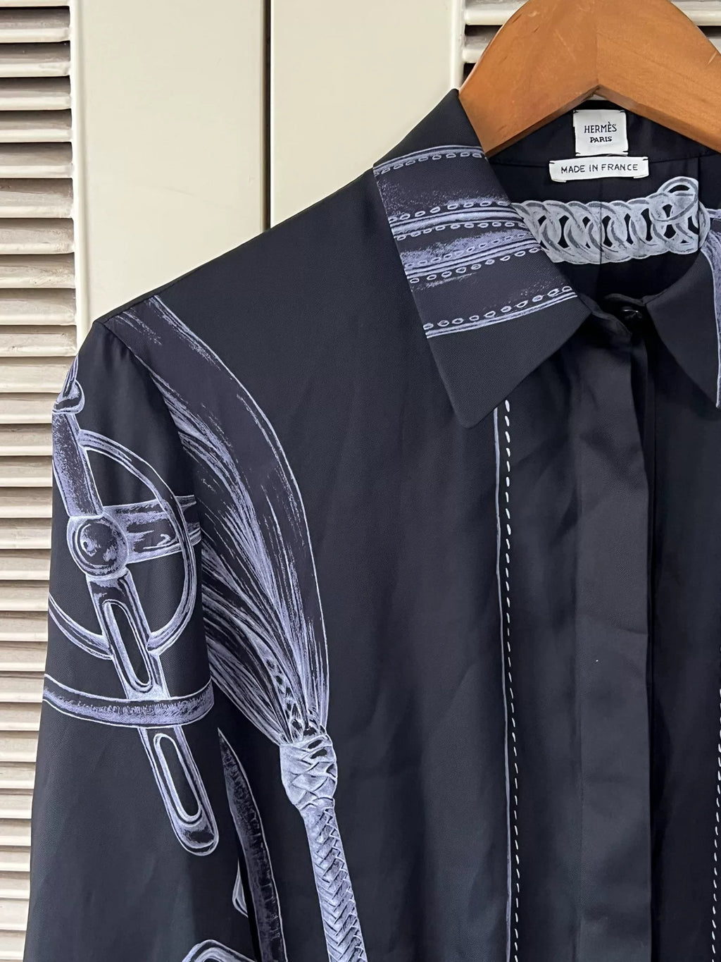 Hermes Silk Equestrian Print Shirt