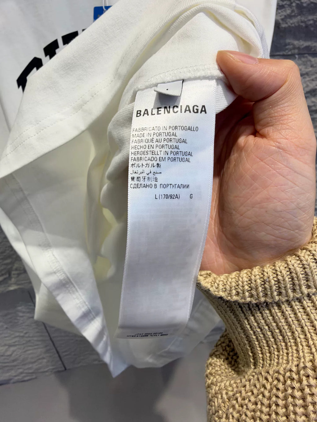 Balenciaga DUBAI White Letter Print Short Sleeve T-Shirt