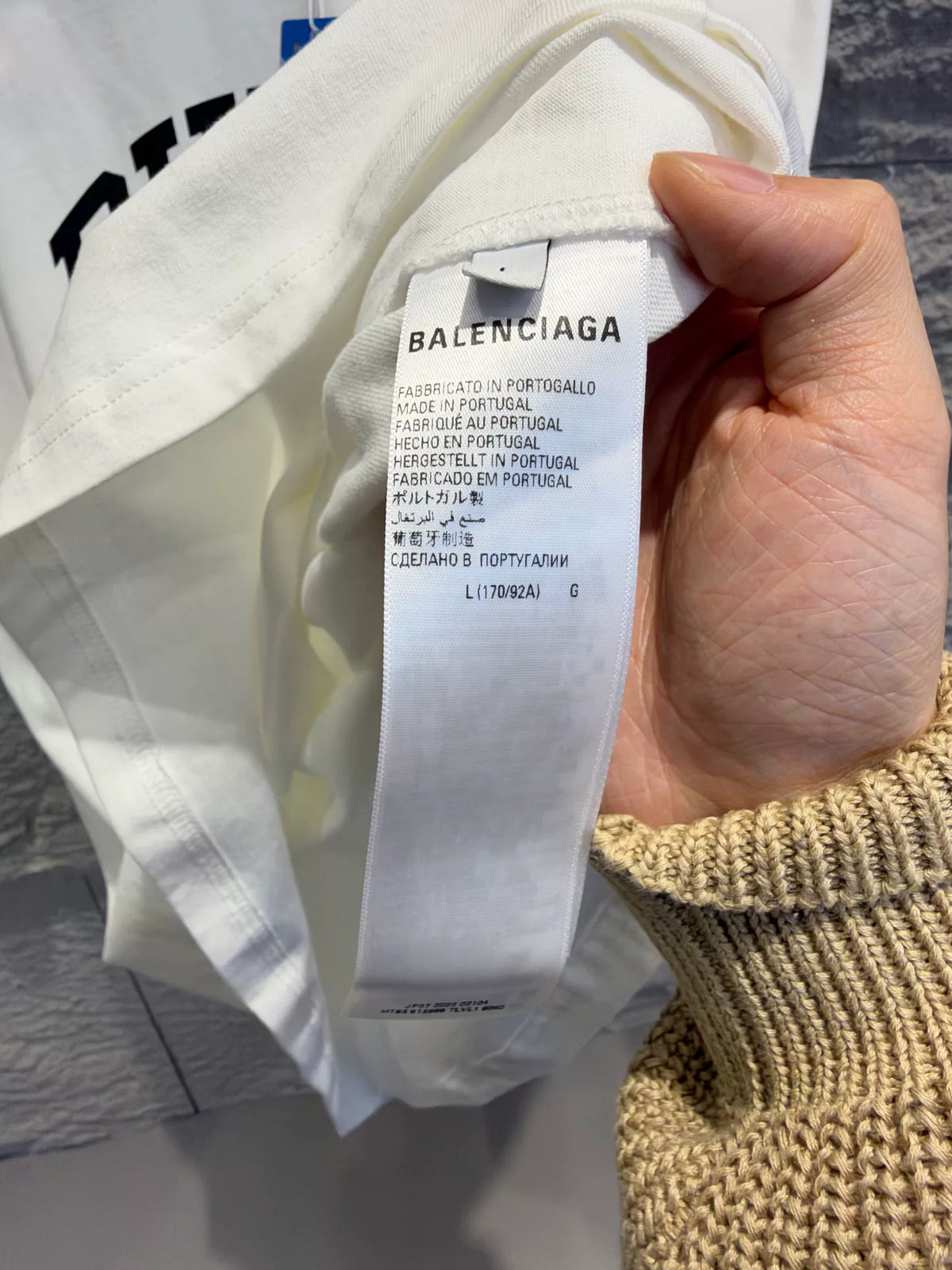 Balenciaga DUBAI White Letter Print Short Sleeve T-Shirt
