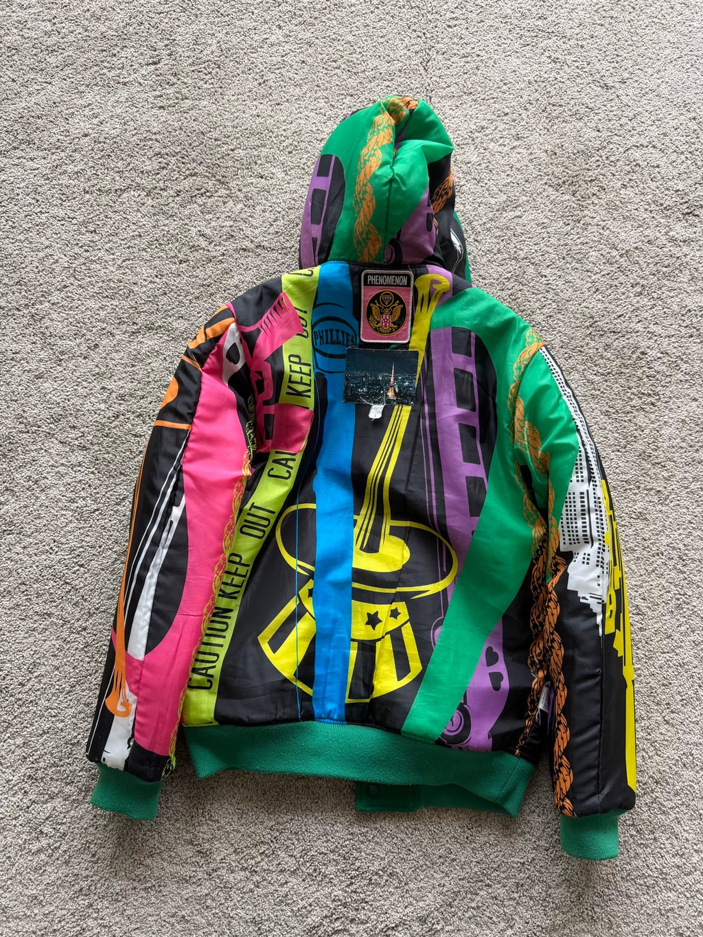 2000s Phenomenon Slogan Reversible Teddy Jacket by Big-O