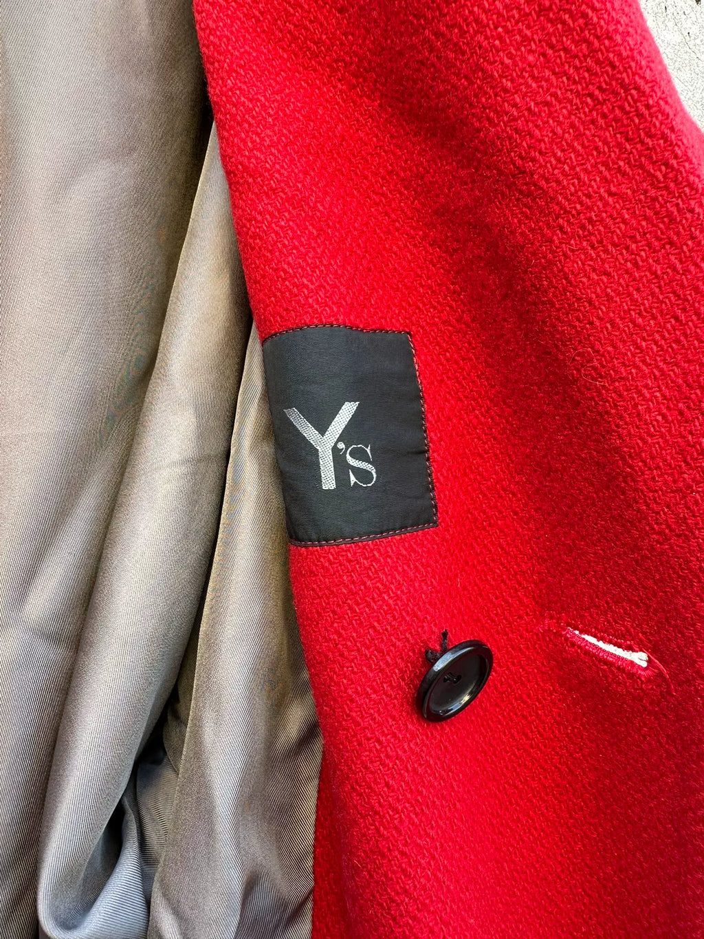 Yohji Yamamoto Y's Lapel Red Coat
