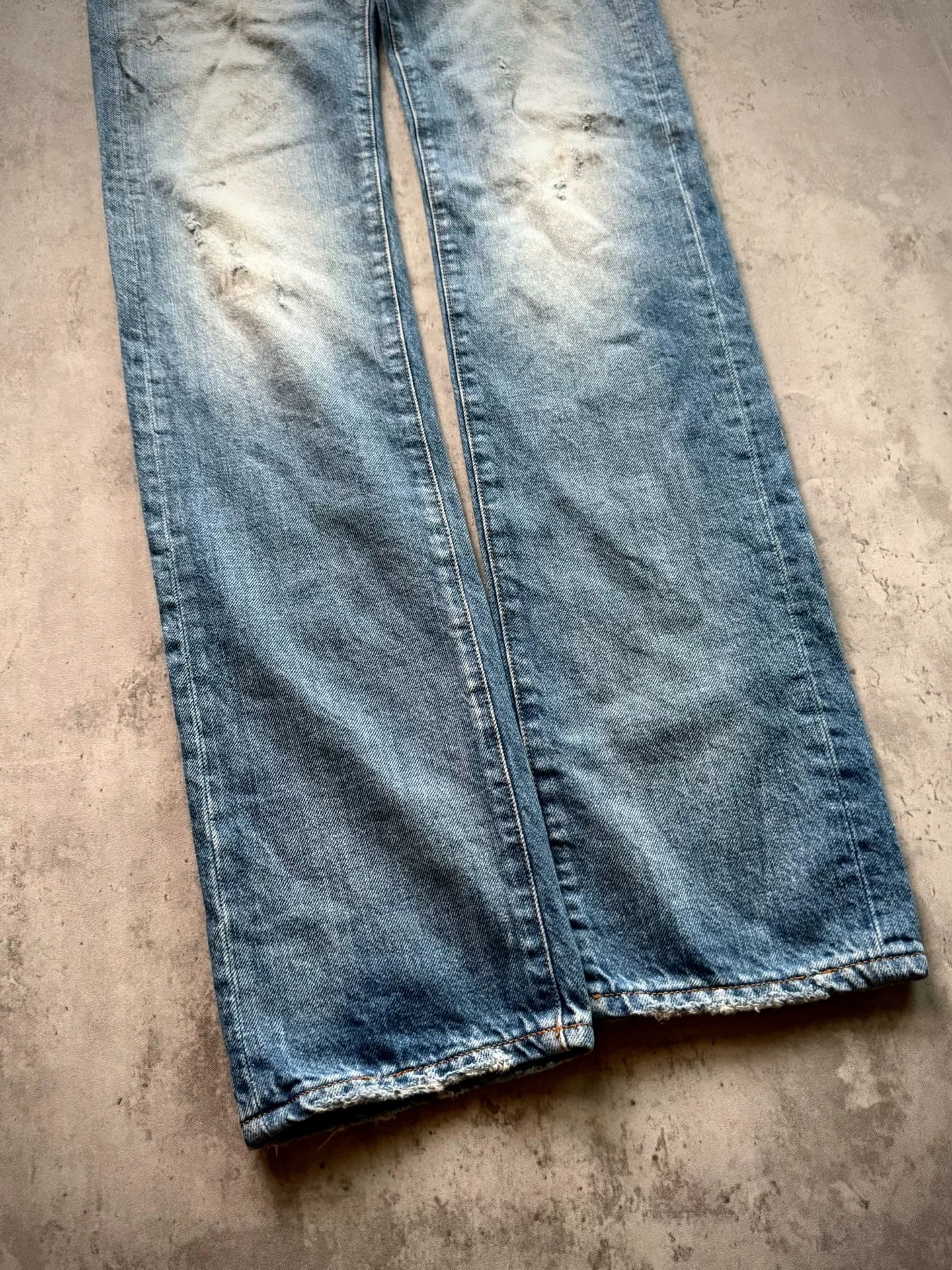 Dior Homme 11SS Blue Washed Distressed Dirty-Dye Jeans