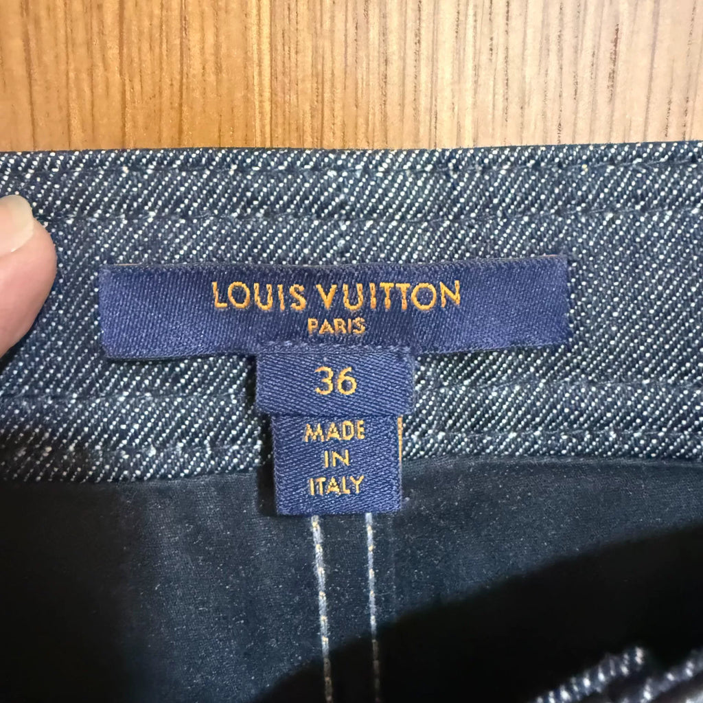 Louis Vuitton Patchwork Leather Denim Jeans