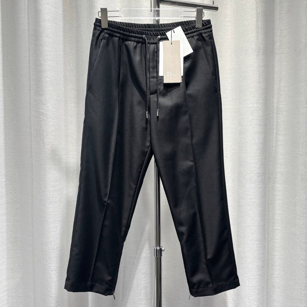 Dior Black Drawstring Wool Trousers