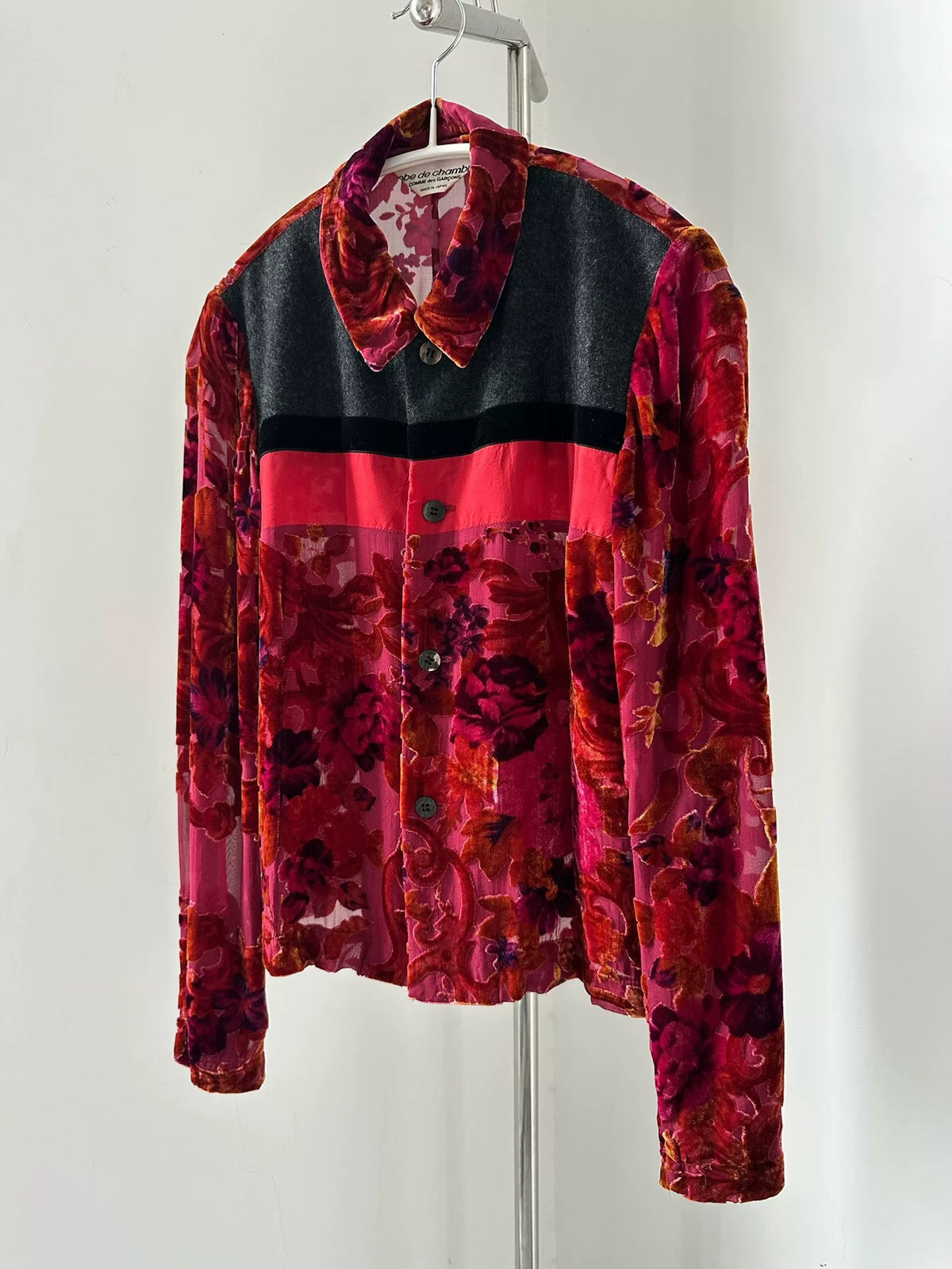 Comme Des Garcons Rei Kawakubo 1999 Robe line velvet shirt