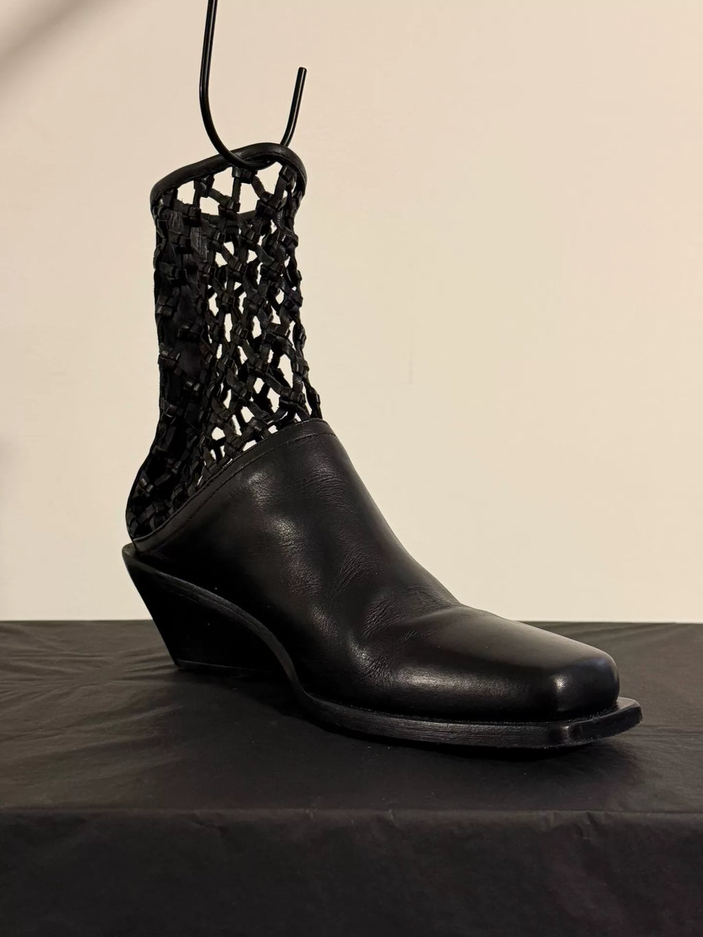 Ann Demeulemeester 1990s Hollow-Out Leather Boots