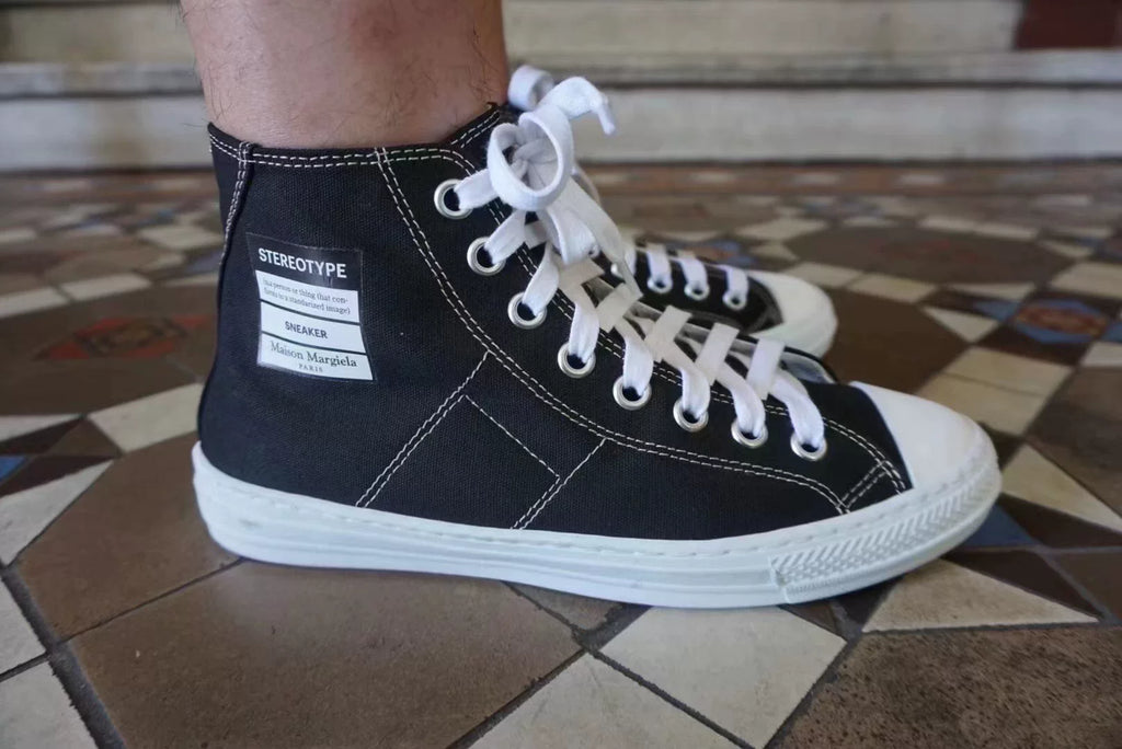 Maison Margiela Black Stereotype High-Top Canvas Sneakers