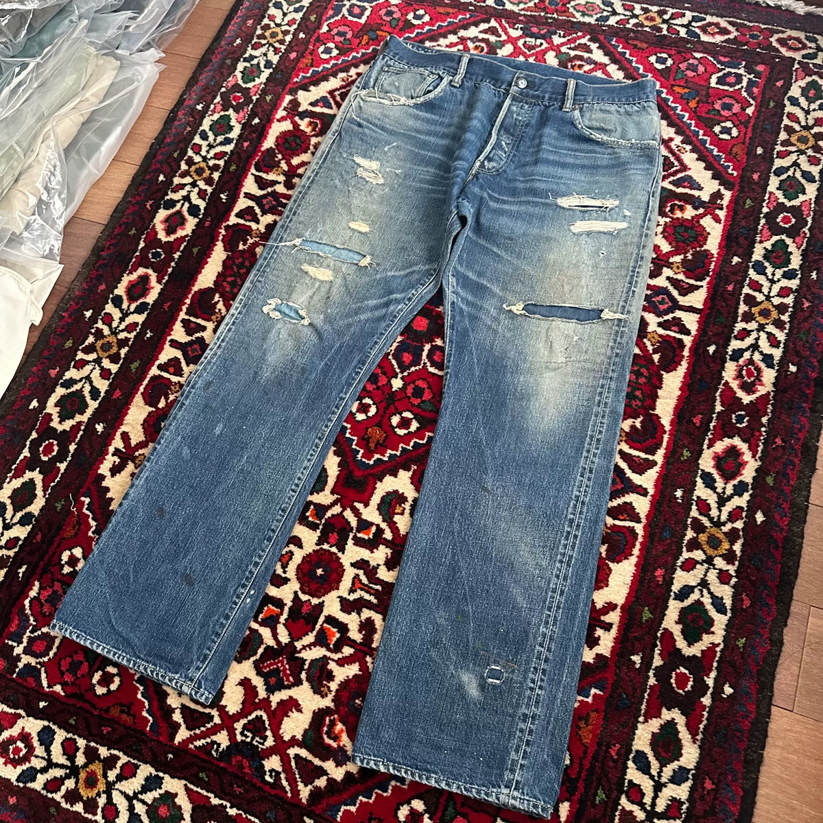 Visvim 19SS SS Ict Dry5 Distressed Jeans