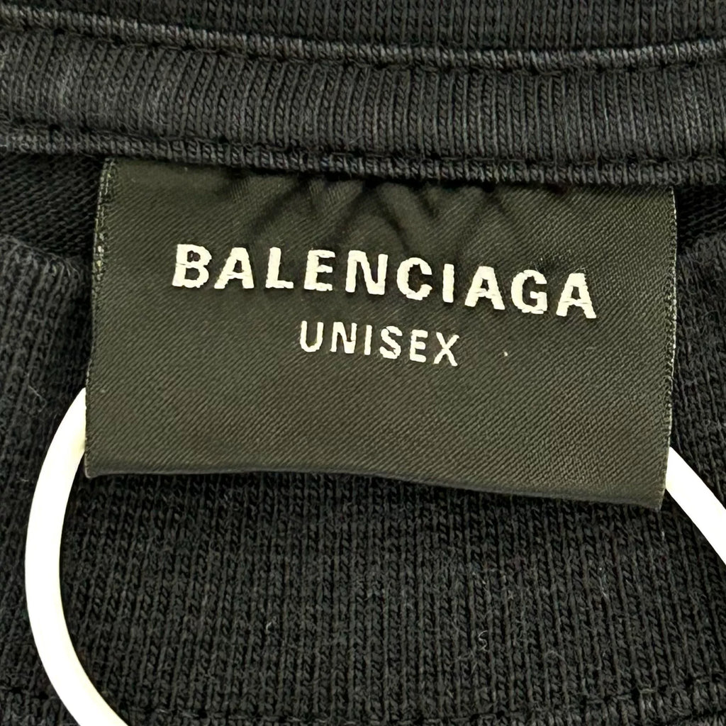 Balenciaga Island Palm Tree Graffiti Washed Logo Short Sleeve T-Shirt