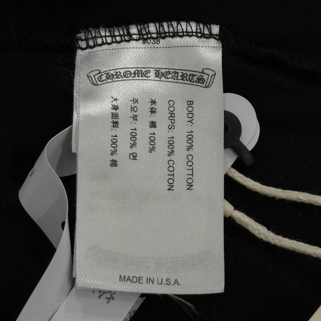 Chrome Hearts Black Fluorescent Green Horseshoe Short Sleeve Top