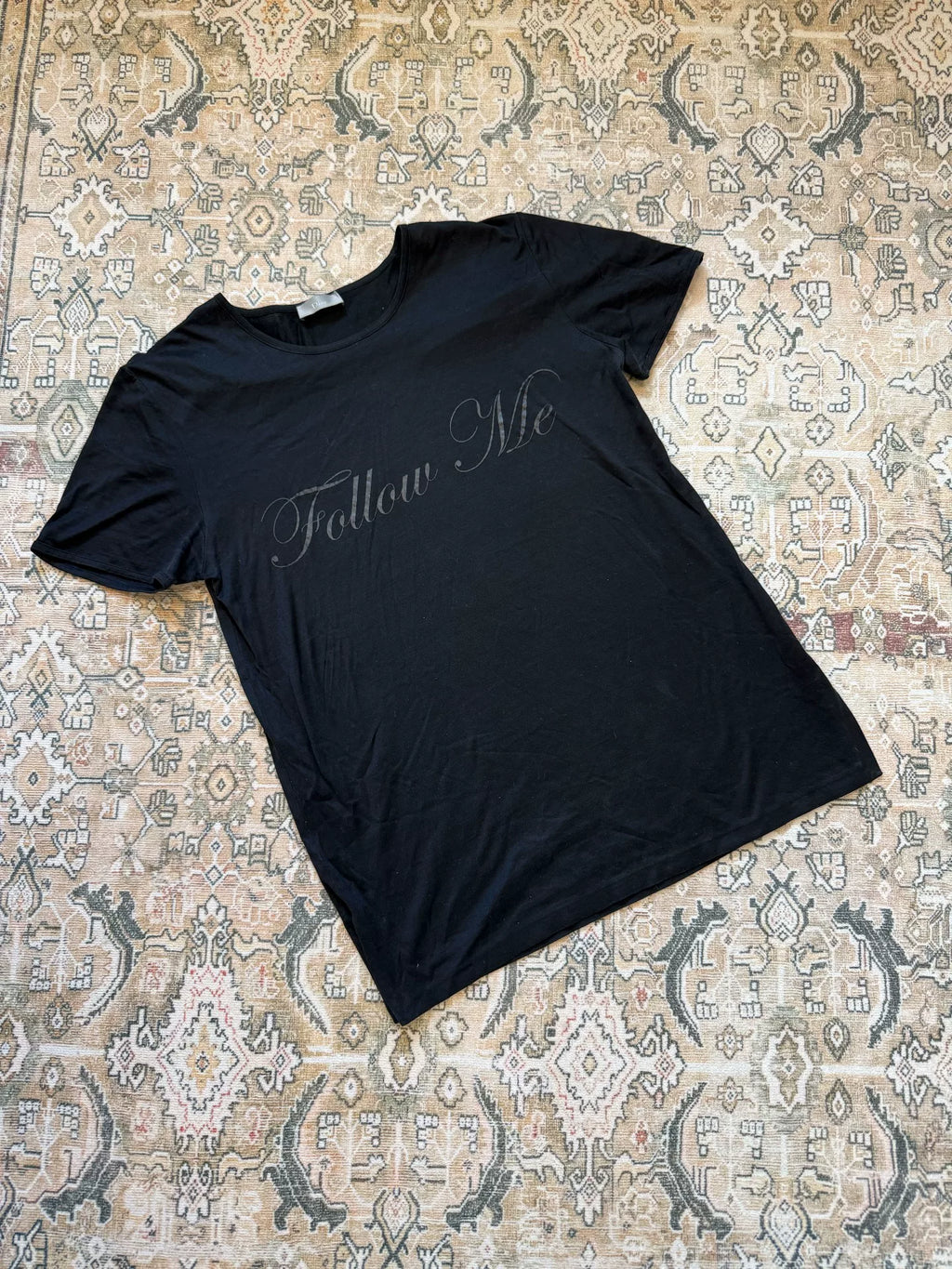 Dior Homme Follow Me SS03 Black Graphic Short-Sleeve T-Shirt