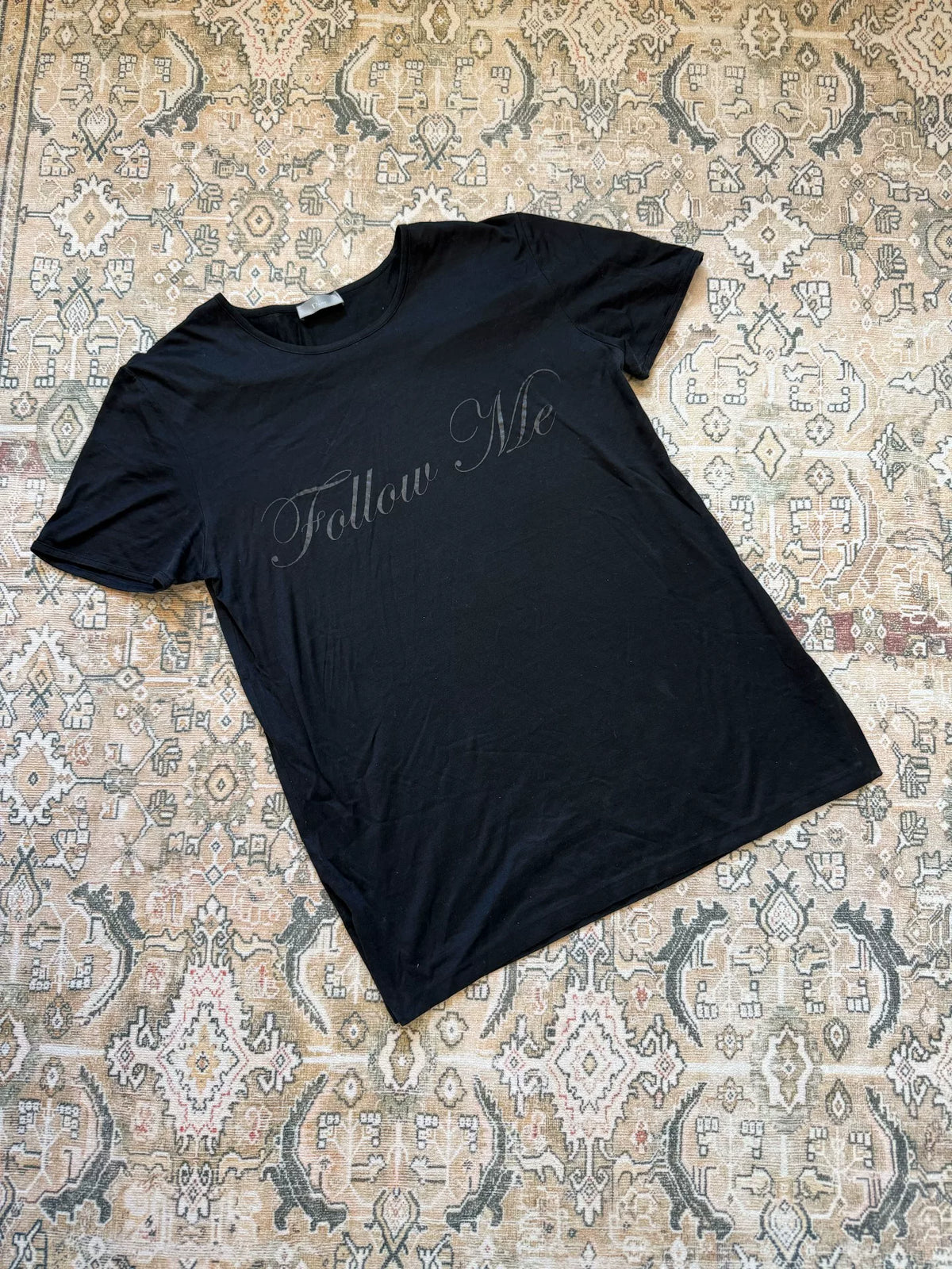 Dior Homme Follow Me SS03 Black Graphic Short-Sleeve T-Shirt