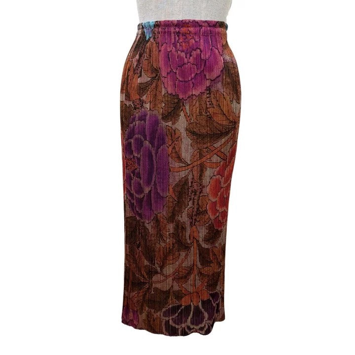 Issey Miyake AW98 Peony Print Pleated Skirt